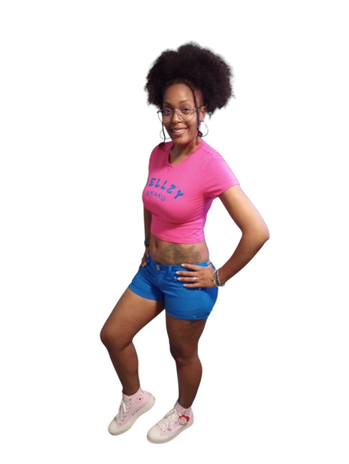 RELLZY 2PC CROP TOP AND JEAN SHORT SET