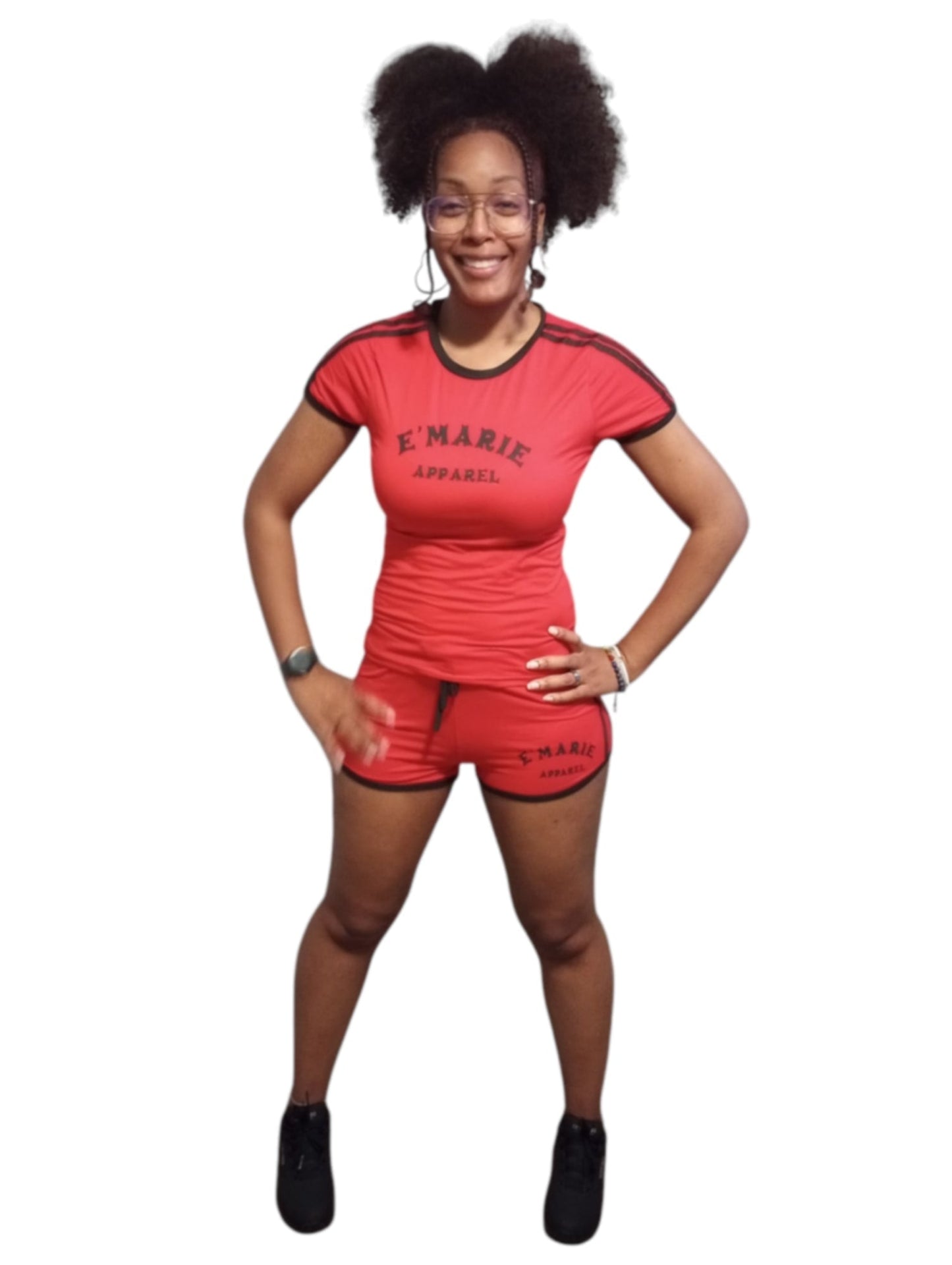 E'MARIE APPAREL 2PC BOOTY SHORTS SET