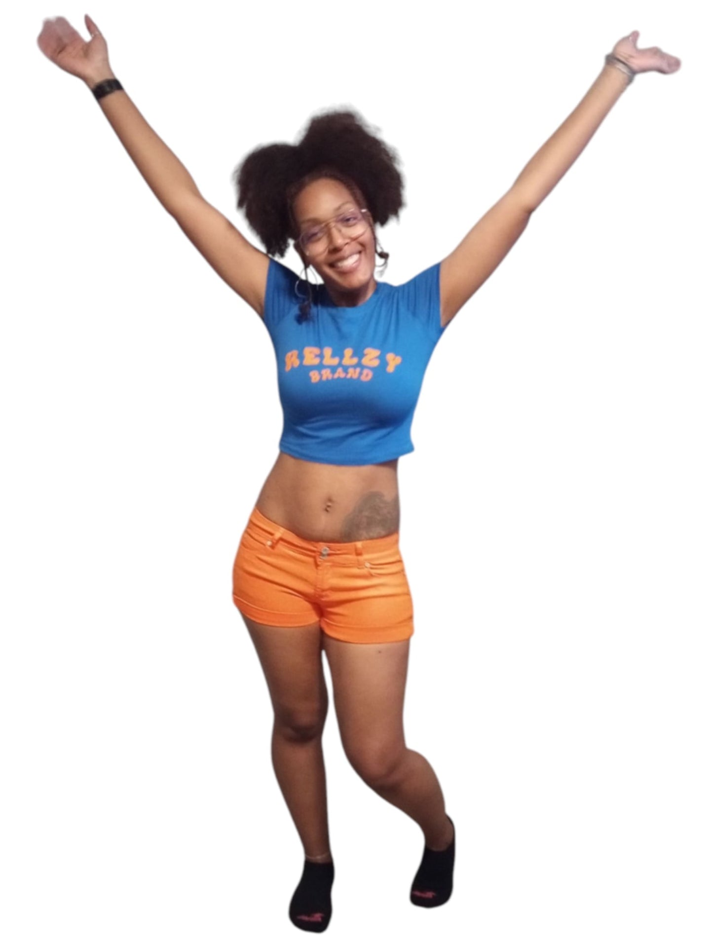RELLZY 2PC CROP TOP AND JEAN SHORT SET