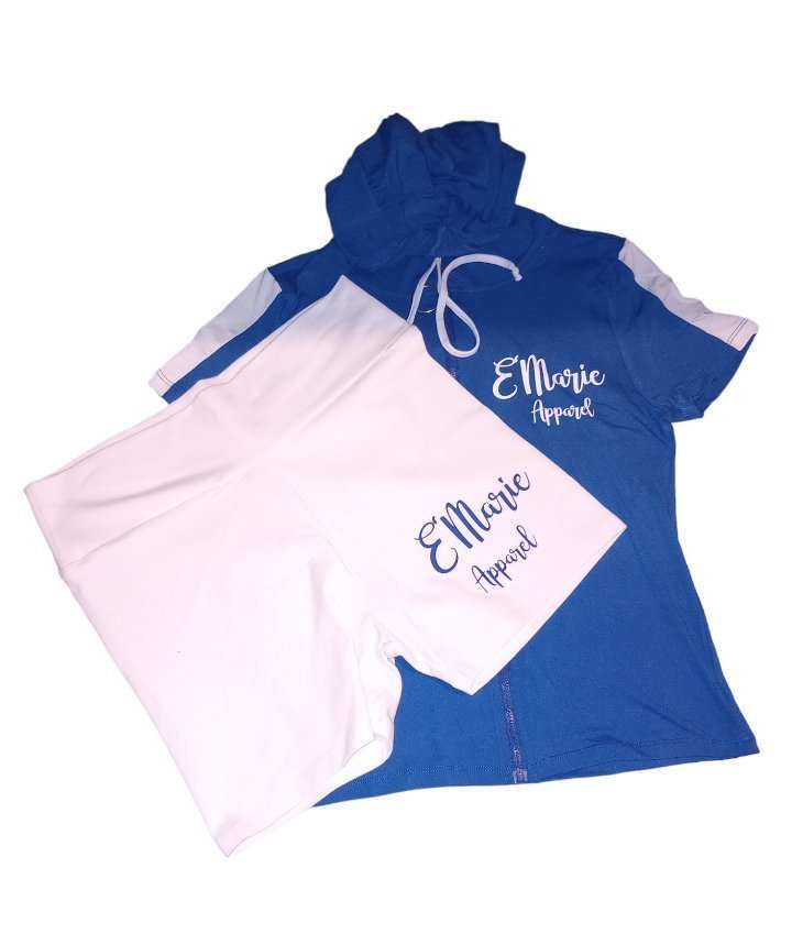 E'Marie Apparel Short Sleeve Hoodie Set