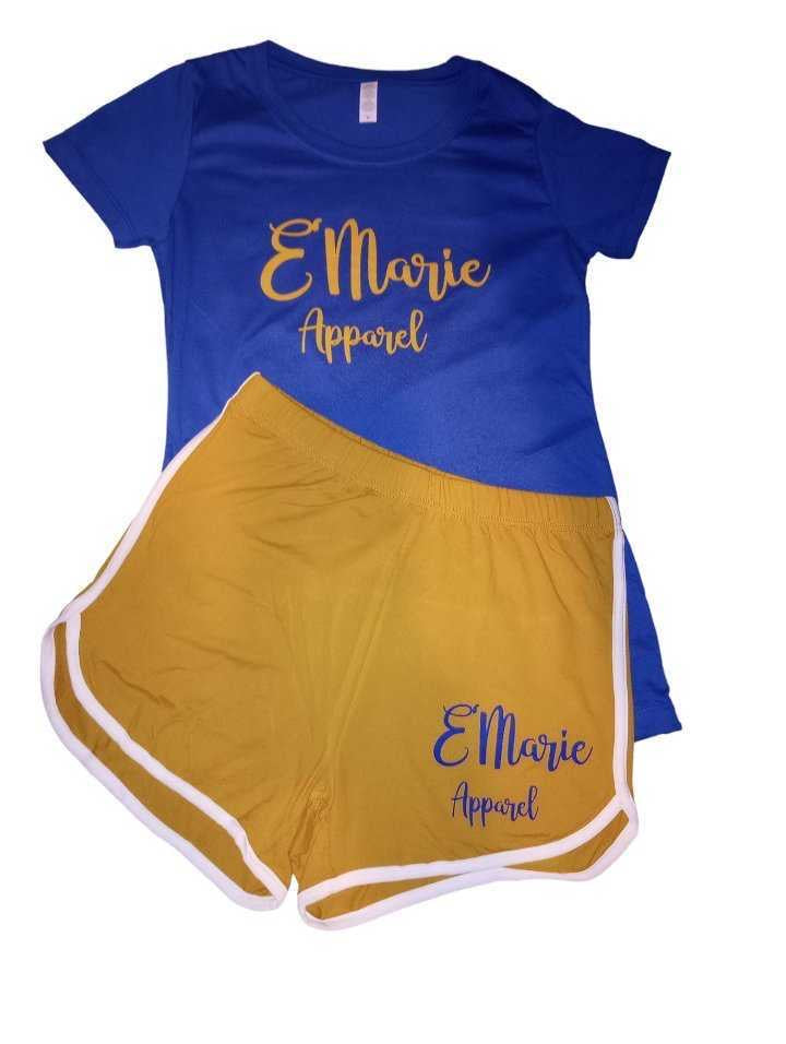 E'Marie Apparel 2pc T-Shirt & Booty Shorts