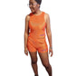 E'MARIE SLEEVELSS CROP TOP SHORT SET