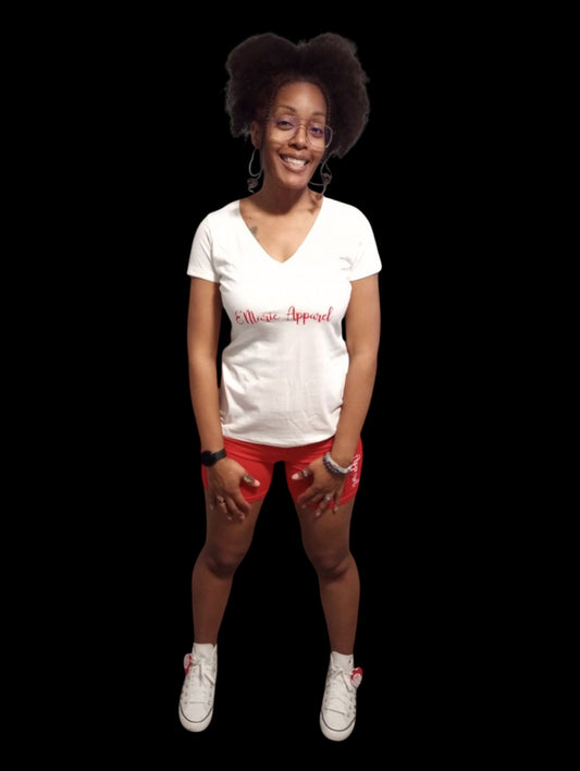 E'MARIE APPAREL 2PC T-SHIRT AND BIKER SHORTS SET