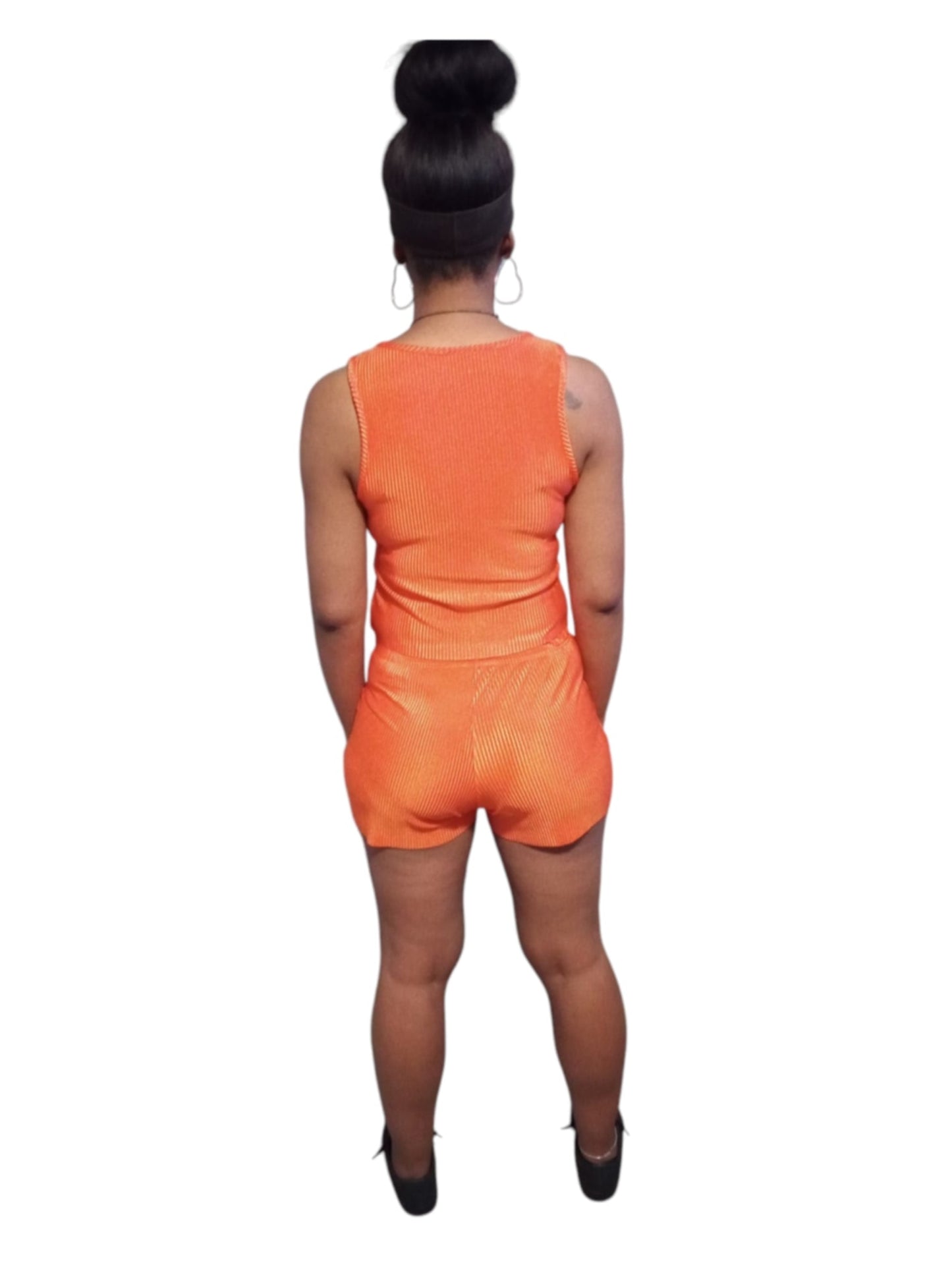 E'MARIE SLEEVELSS CROP TOP SHORT SET