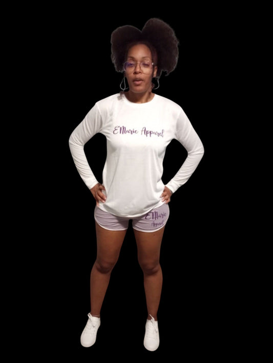 EMARIE APPAREL 2PC LONG SLEEVE W/ BOOTY SHORTS SET