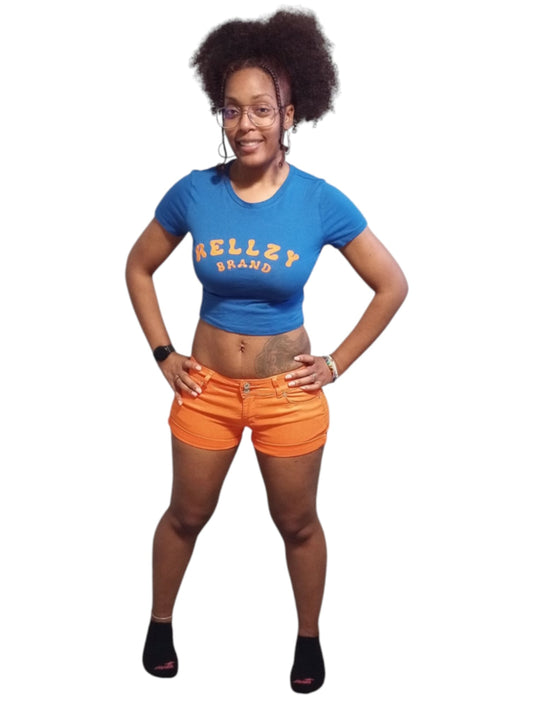 RELLZY 2PC CROP TOP AND JEAN SHORT SET