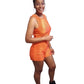 E'MARIE SLEEVELSS CROP TOP SHORT SET