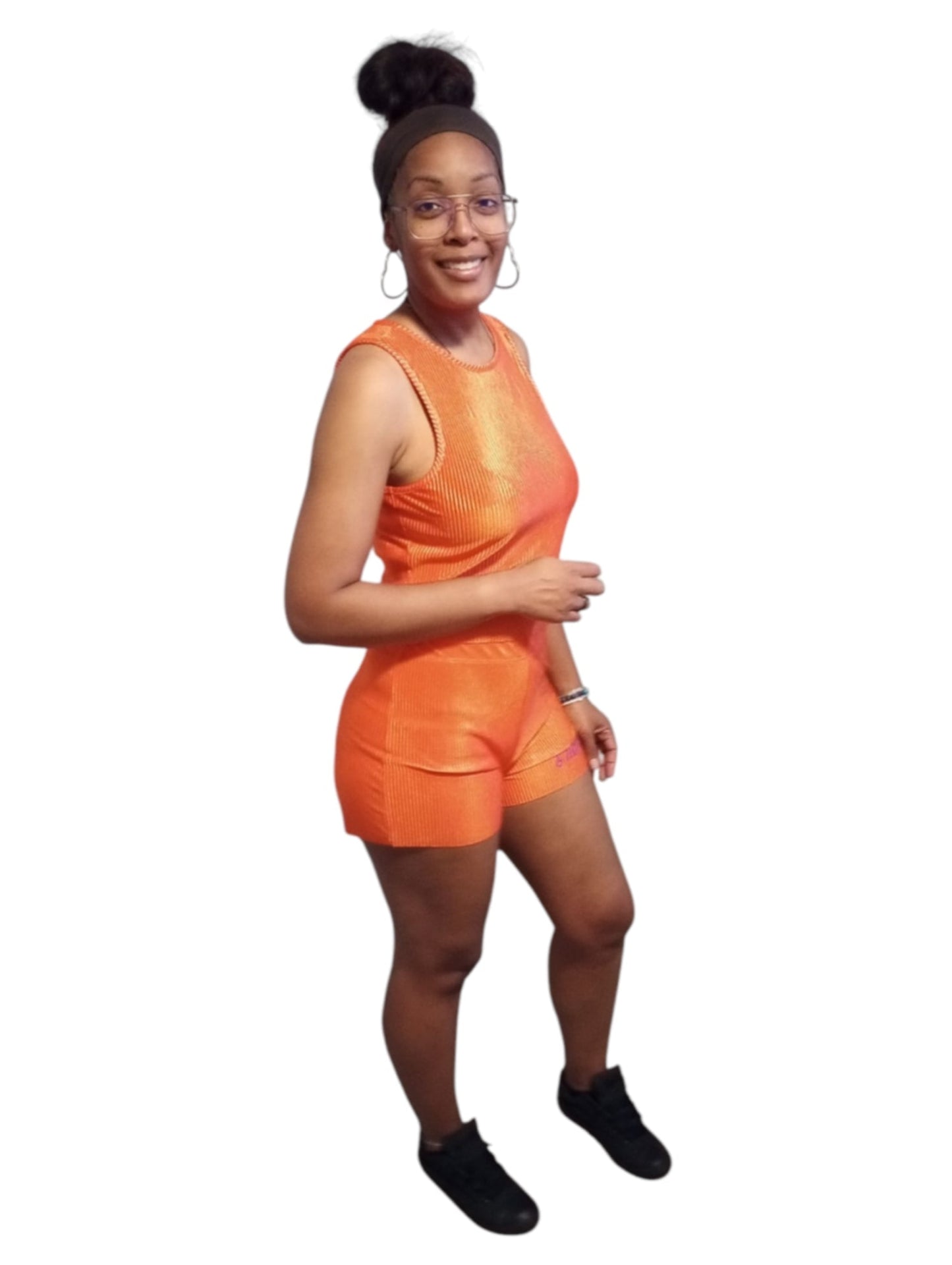 E'MARIE SLEEVELSS CROP TOP SHORT SET